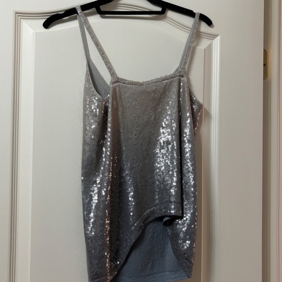 Donna Karan Grey Sparkle Cashmere Camisole - Picture 2 of 5